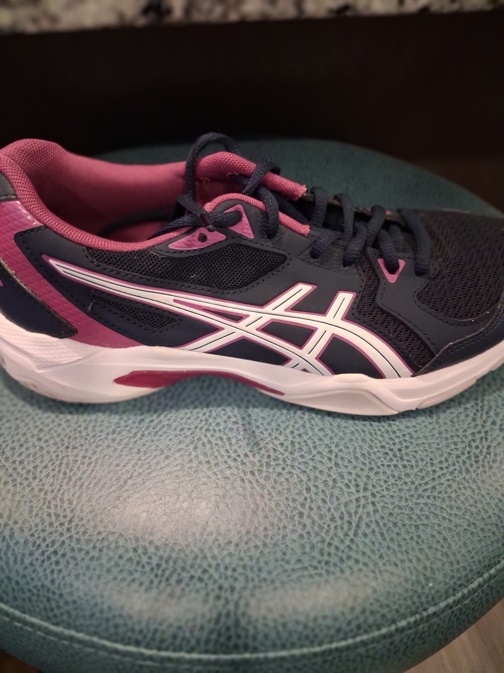 ASICS Women's Navy and Pink Running Sneakers